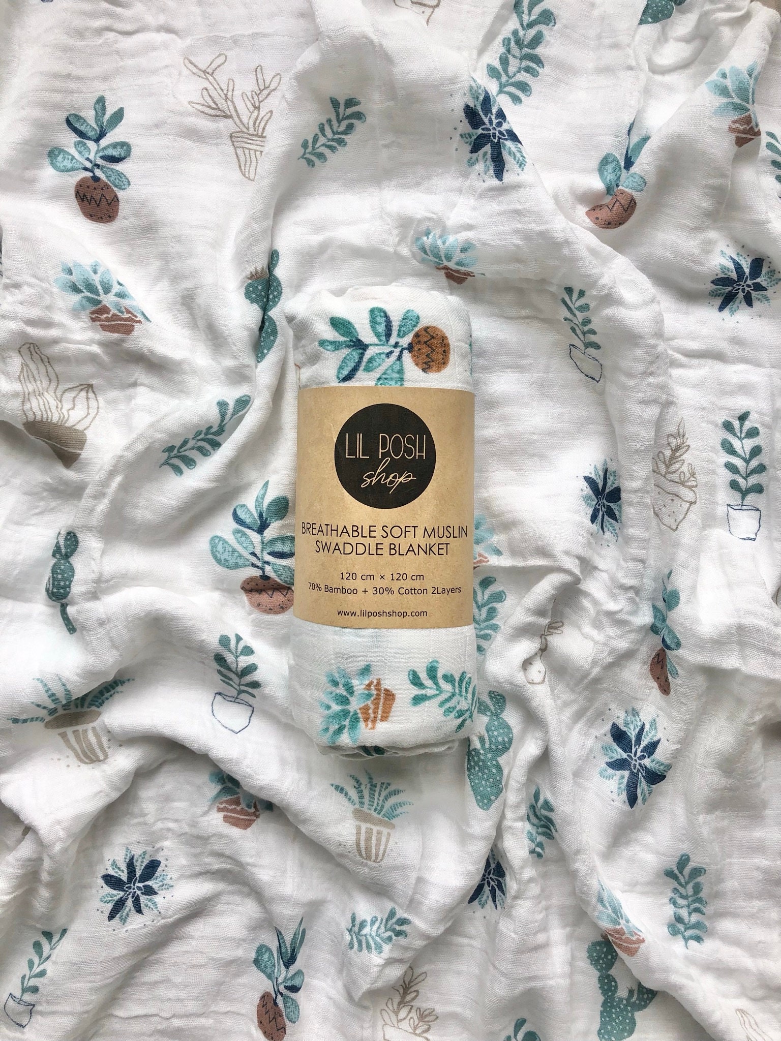 Lil Succulent/cacti Muslin Swaddle/blanket Etsy