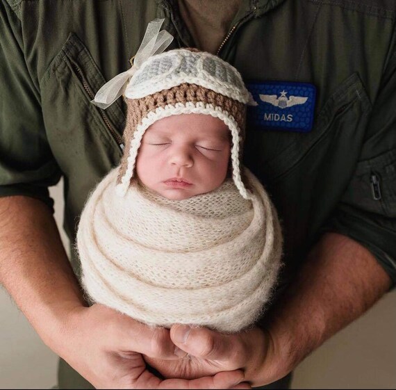 LilPoshShop Infant Pilot Hat/Aviator Cap w/Optional Jet Tag