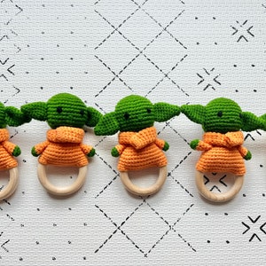 Handmade Crocheted Baby Yoda/Grogu Rattle