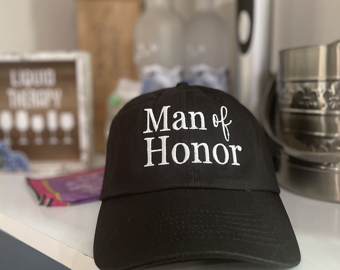 Customized Bridal Party Hats Man of Honor Baseball Hat Personalized Dad Caps