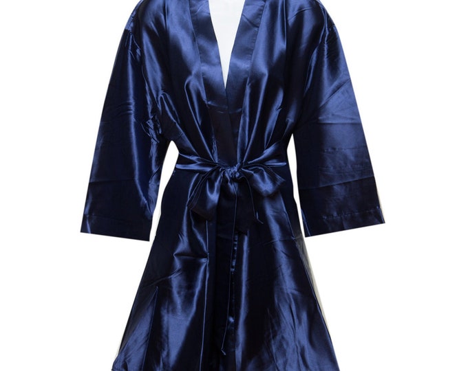 Satin Robes Navy Bridal Satin Robes Silk Satin Robes Satin Robes for WomenPersonalized Satin Robes