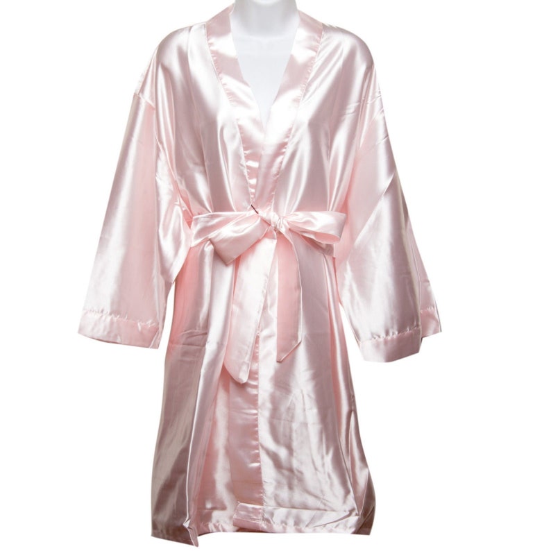 Plus Size Light Pink Kimono Satin Robes for Women Satin Robes Etsy