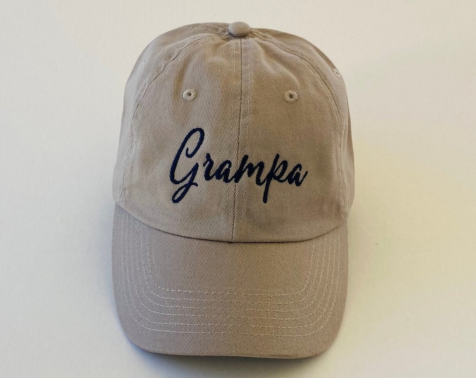 Grampa Custom Hat Embroidered Hat Dad Hat Women's Baseball Cap Man Hat Personalized Embroidered Cap Custom Hat Initial Cap Unisex Ball Cap