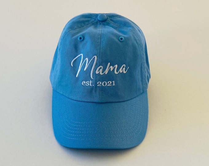 New Mama Announcement Custom Hat Embroidered Hat Dad Hat Women's Baseball Cap Man Hat Personalized Custom Hat Initial Cap Unisex Ball Cap