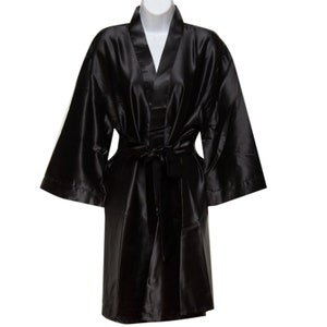 Black Kimono Satin Robes for Women Satin Robes for Bridesmaids Personalized Bridesmaid Robes Bridal Party Robe Bride Robes