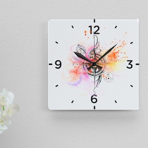 Musical treble clef Acrylic Wall Clock, Personalized perfect gifts, Round/Square,Analog Wall Minimalist Clock, Unique Home Decor