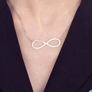Silver Personalized Infinity Name Necklace, Custom Date Necklace, Family Name Necklace, Anniversary Gift, Engraved Personalised Jewellery