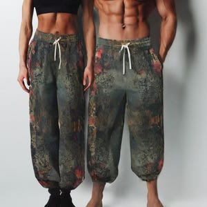 Boho Harem Lantern Pants: Relaxed Poly Waffle Lounge Pants