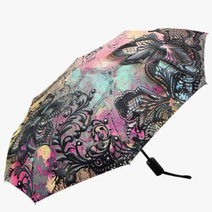 Parapluie portable pliable automatiquement, ART Design, Protection contre la pluie Parisol pour femme, Parapluie menstruel, Parapluie pliable imperméable Wizard