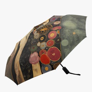 Paraguas portátil plegable automático, diseño ART, Parisol para mujer, protección contra la lluvia, paraguas de época, paraguas plegable impermeable Wizard
