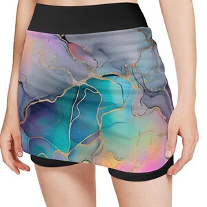 6 designs Women&#39;s Sports Skirt Skort,Built in Shorties,Skirted Leggings,Tennis Skirt Shorts,Shirt extender, Plus Size Skort, Flared shorties