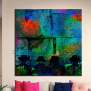 Jerusalem Western Wall ART,Home Decor,Gallery Canvas print,Original paintings, Colorful Art,Modern Large Art Canvas,People pray,Sacred place