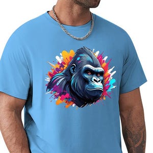 Men&#39;s T-shirt 100% cotton, Funny Monkey Tshirt Gifts, Monkey Lover, Cheeky Monkey TShirt Gifts, Gift for Him T Shirt, Monkey Shirts for Men