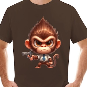 Men&#39;s T-shirt 100% cotton, Funny Monkey Tshirt Gifts, Monkey Lover, Cheeky Monkey TShirt Gifts, Gift for Him T Shirt, Monkey Shirts for Men