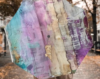 Parapluie pliant automatique à motif vintage pour la pluie, parapluies bohèmes, cadeaux parasols avec poignées, parasol de voyage auto-agrippant