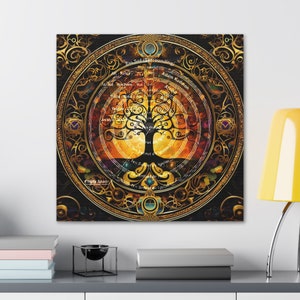 Tree of life wall art canvas,Kabbalah symbol,Qabbalah Ritual Stuff, עץ החיים,Magic Decoration,Kabbalistic art,occult art, Judaica Israel art
