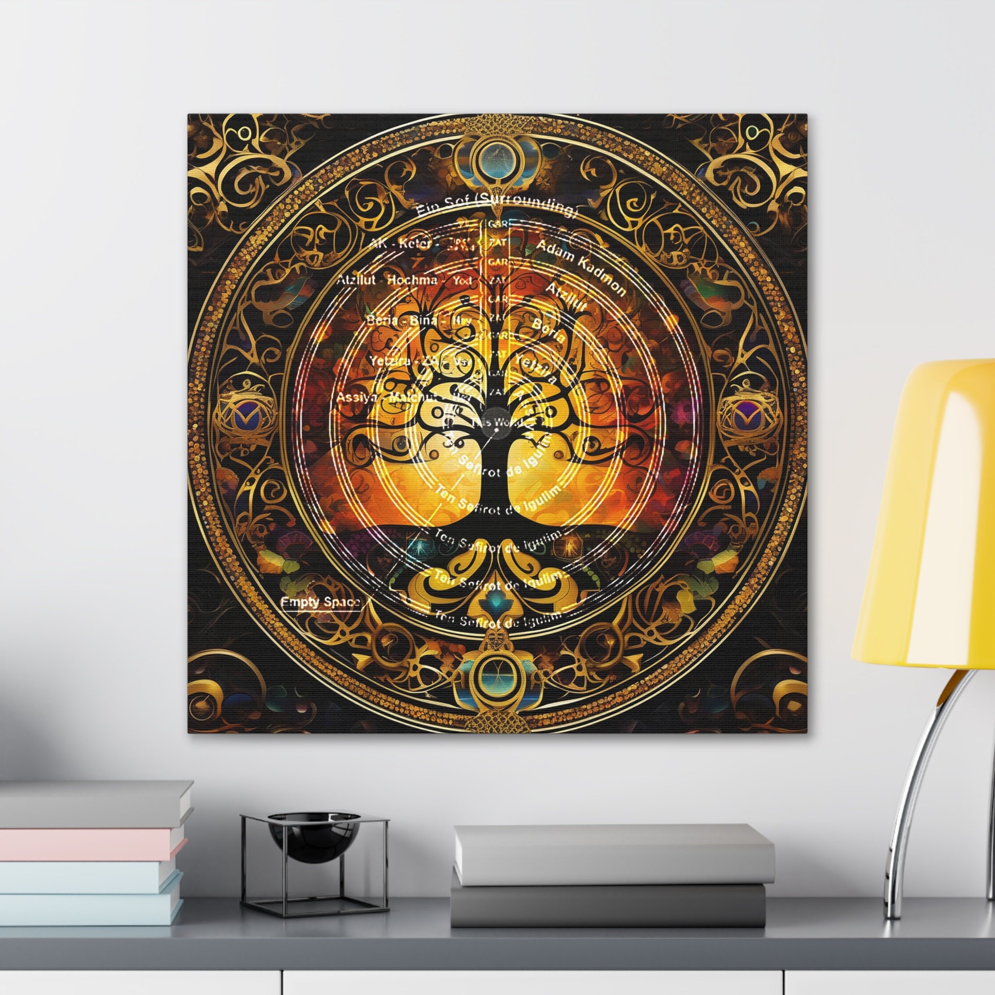 Tree of life wall art canvas,Kabbalah symbol,Qabbalah Ritual Stuff, עץ החיים,Magic Decoration,Kabbalistic art,occult art, Judaica Israel art