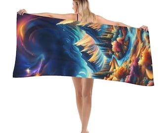 Personalisiertes schnell trocknendes übergroßes Strandtuch, Name Sommerurlaub Pool-Party Geschenk für Frauen, Schwimmliebhaber, maßgeschneiderte große Strandtücher