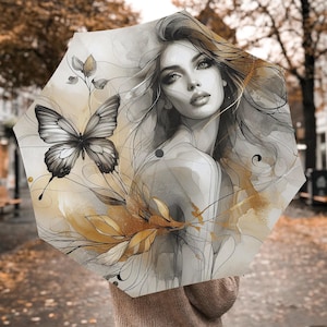 Automatic Folding Umbrella,Umbrellas for Rain,Shade Umbrellas, Gifts Umbrella,Umbrellas With Handles,Travel Umbrella,Hook-and-loop Umbrellas