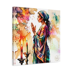 Woman Praying Art Home Decoration, Unique Artwork, Art Lover Gifts, Fine Art Canvas Print, Spiritual Peaceful Art, Serene Painting,Faith Art