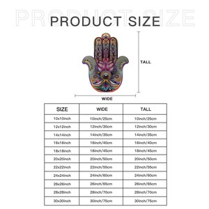 Metal Large Oriental Hamsa Wall Art elegant style, Evil Eye Wall Decor, Home Decor Gift, Choice of sizes, Colorful Hamsa one piece image 6
