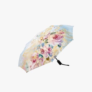 Automatic Folding portable Umbrella, ART Design, Womens Parisol Rain Protection, Period Umbrella, Wizard Waterproof Foldable Umbrella