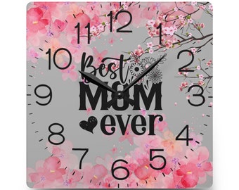 Cherry blossoms Acrylic Wall Clock, Japanese style,Mother's Day,Round + Square