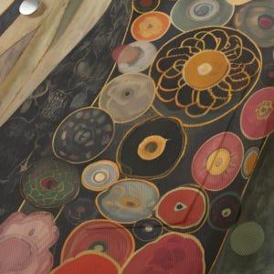 Klimt Artistic Cotton Cropped Jacket, Women's Mid Sleeve Button Cardigan, Casual Layering Shirt, Custom Grift,Graphic Print Casual Outerwear imagen 5