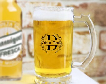 Gepersonaliseerde bierdrinkglazen, mok bieretiket, cadeaus bierliefhebber, aangepaste monogrampul, cadeau voor hem