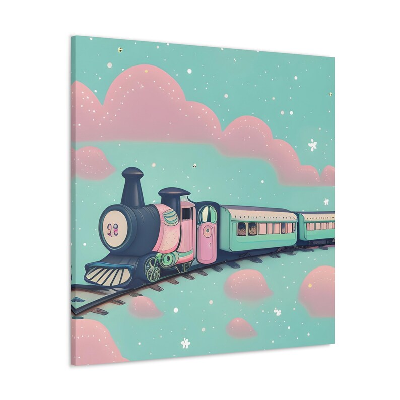 4 Different Examples Cute Trains ART Canvas Gallery, Baby Room Design