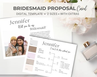Bridesmaid Proposal Card, Bridesmaid Proposal, Bridesmaid Proposal Box, Maid of Honor Proposal, Will You Be My Bridesmaid, Bridesmaid Gift