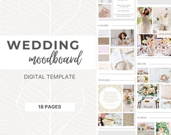Wedding Mood Board Template, Wedding Theme Vision Board, Style Moodboard for Wedding, Destination Wedding Planner, Destination Wedding