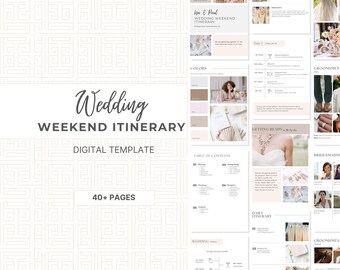 Wedding Weekend Itinerary, Wedding Party Guide, Wedding Itinerary Template, Wedding Planner, Wedding Timeline, Wedding Guide