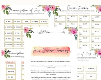 4-in-1 Quran Tracker | Recitation & Memorization Tracker | Quran planner by juz | Recitation Tracker | Hifdh Planner | Quran Journal