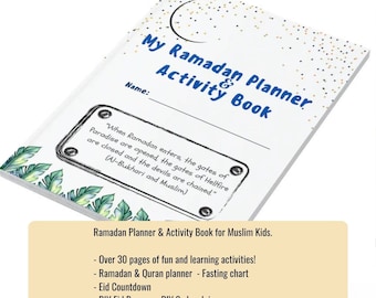 Planificador de Ramadán para niños y libro de actividades, paquete de Ramadán, actividad de Ramadán imprimible, coloración de Ramadán, coloración de Eid
