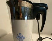 Vintage Corning Ware Blue Cornflower 10 cup Percolator Working condition