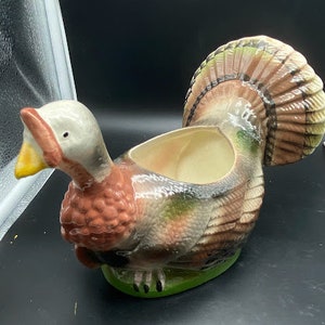 Vintage ceramic turkey planters, tableware