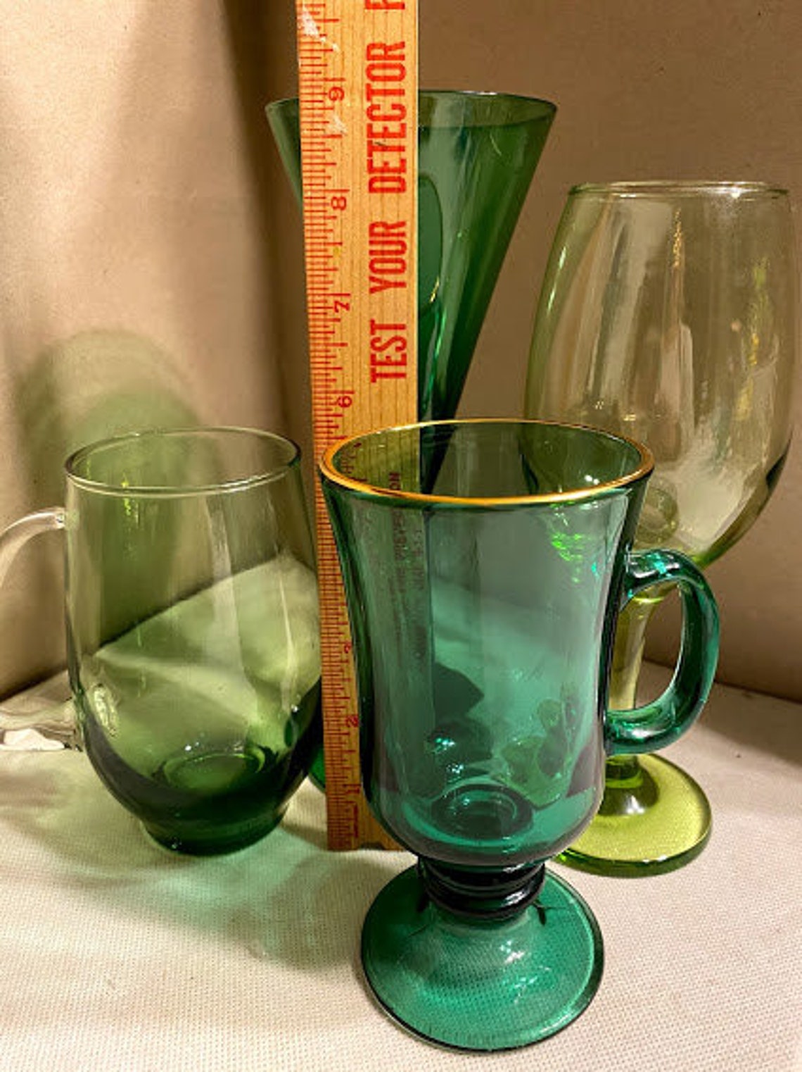 Vintage Green Glassware/ Favorite Glass | Etsy