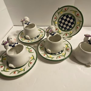 Mercuries Easter Rabbit Tea Set ~ Rabbit Shaped Tea Set - Etsy