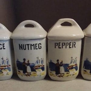 Vintage Czecho-Sloviakian Ceramic Spice Containers Herbs and Spices