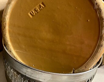 ヴィンテージ USA ストーンウェア キャセロール皿 蓋と金属ガード付き