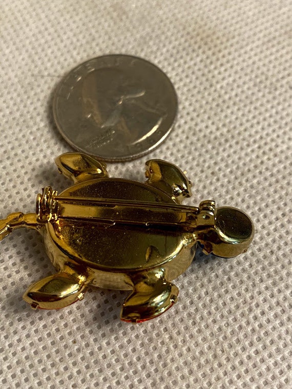 Colored jewel turtle Brooch/Pin ~ Vintage Brooch - image 2