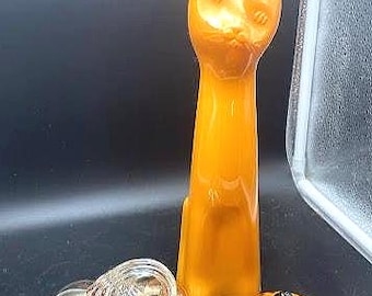 Glasswear Halloween decor glass bottle cat, glass pumpkin