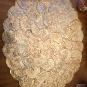 Capiz shell cork backed placemats set of 4 17x14