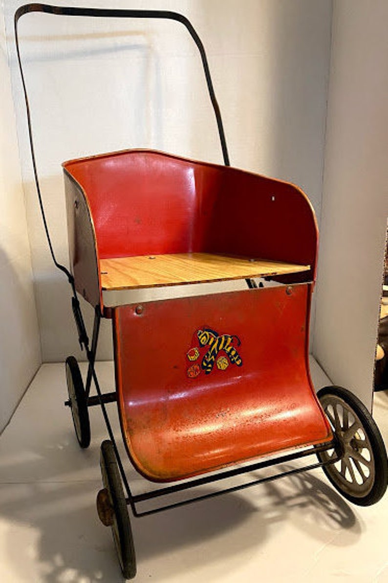 Antique/vintage Collapsible Metal Baby Doll Stroller With Etsy