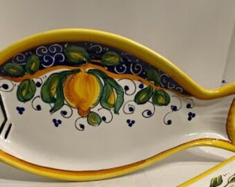 Ceramic fish dish Made in Italy or Portugal colorful fish platter