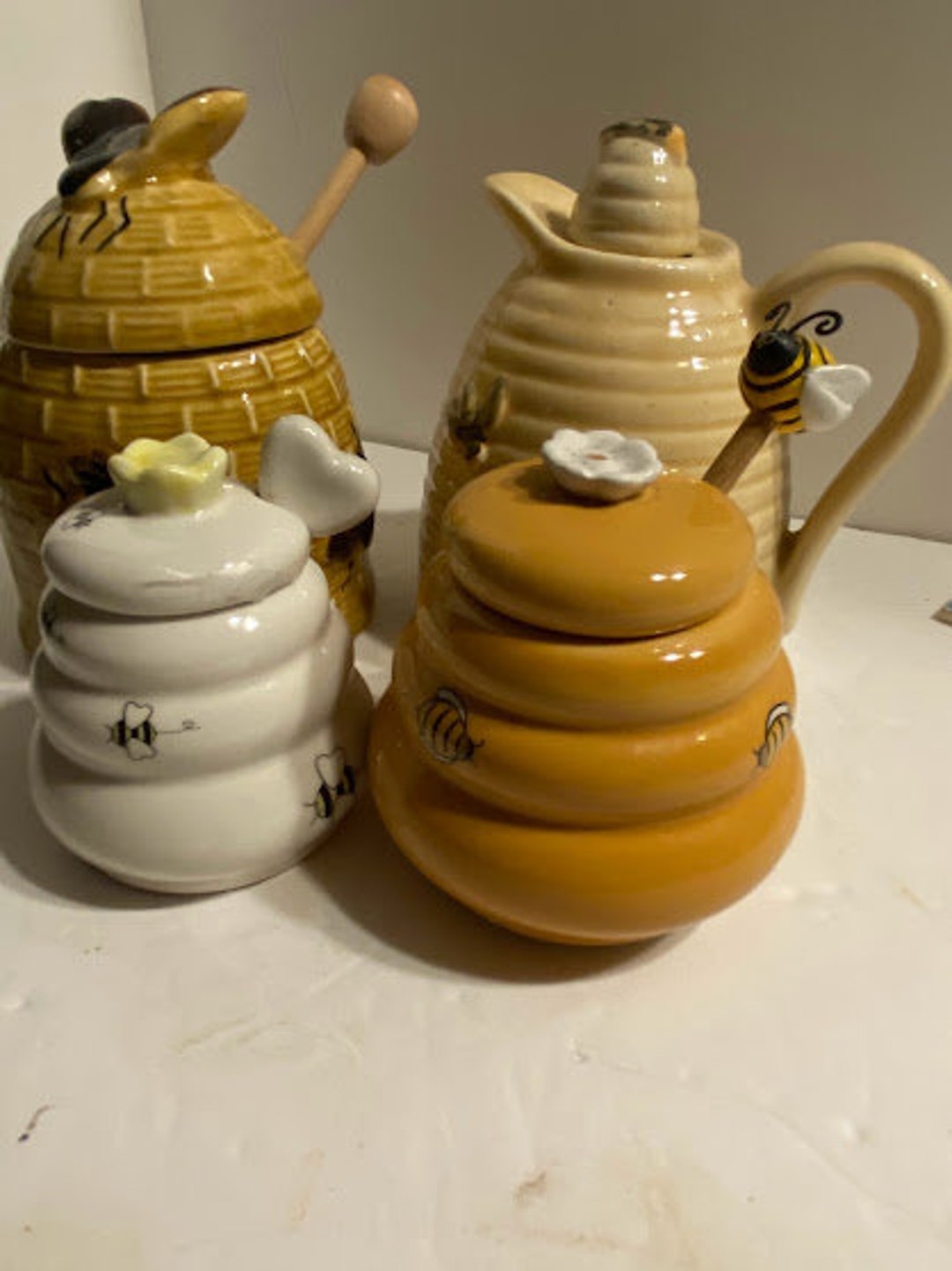 Choice Vintage Ceramic Honey Pots Honey Bees Etsy
