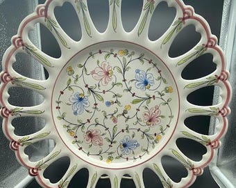 Staffordshire House of London handbemalte signierte Anfora-Agueda, hergestellt in Portugal große Keramikplatte mit ca