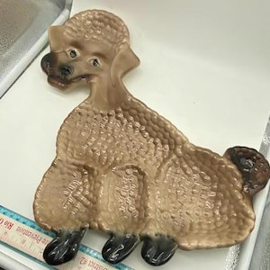 Poodle platter chip/dip appetizer platter Made in Cali USA - large 17.5 inch x 13 inch