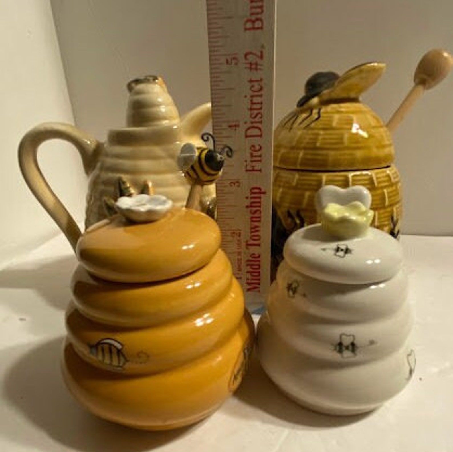 Choice Vintage Ceramic Honey Pots Honey Bees Etsy